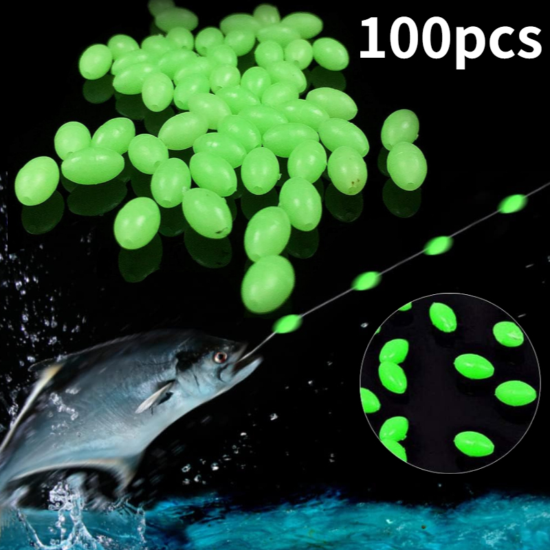 Fishing Equipment Tackle - 100pcs/lot Oval Night Luminous Fishing Beads