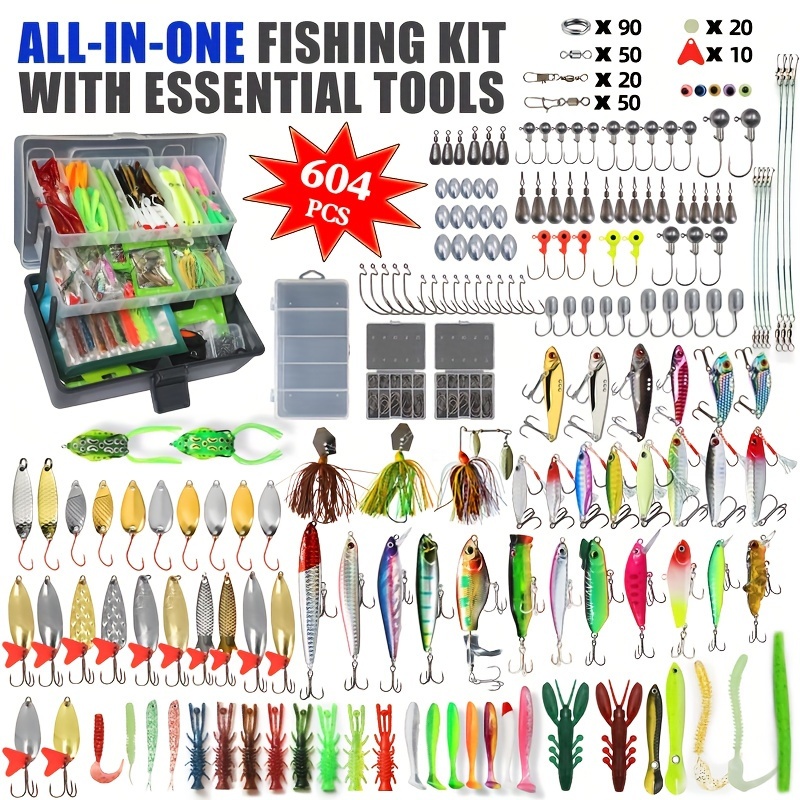 Fishing Equipment In China - 604pcs Fishing Lures Bait Tackle Kit