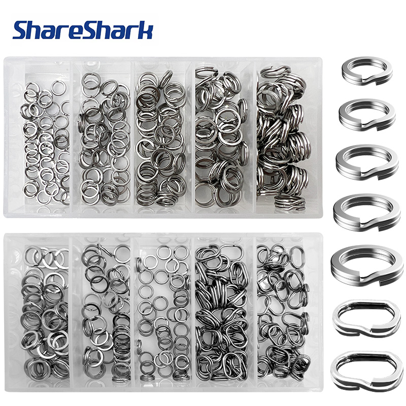 Fishing Equipment Tackle - ShareShark 200pcs/box High-Strength Stainless Steel Split