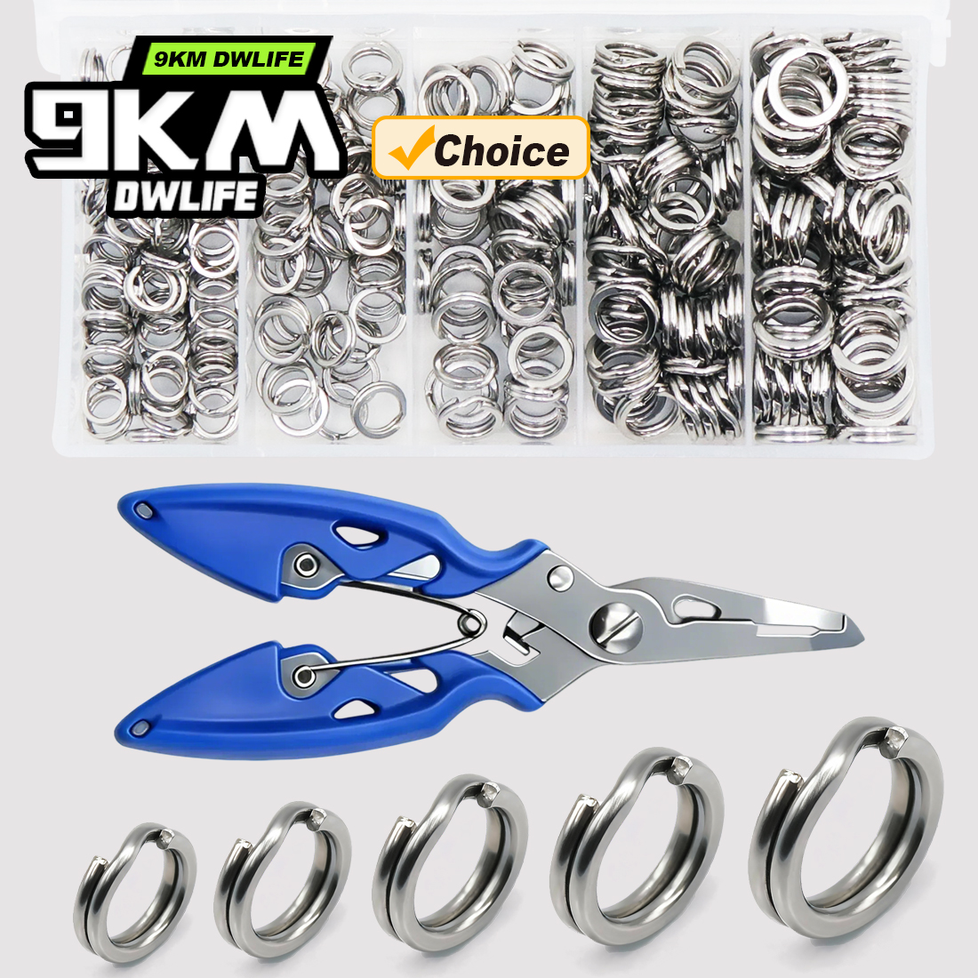 Fishing Equipment Tackle - 9KM Fishing Split Rings with Plier