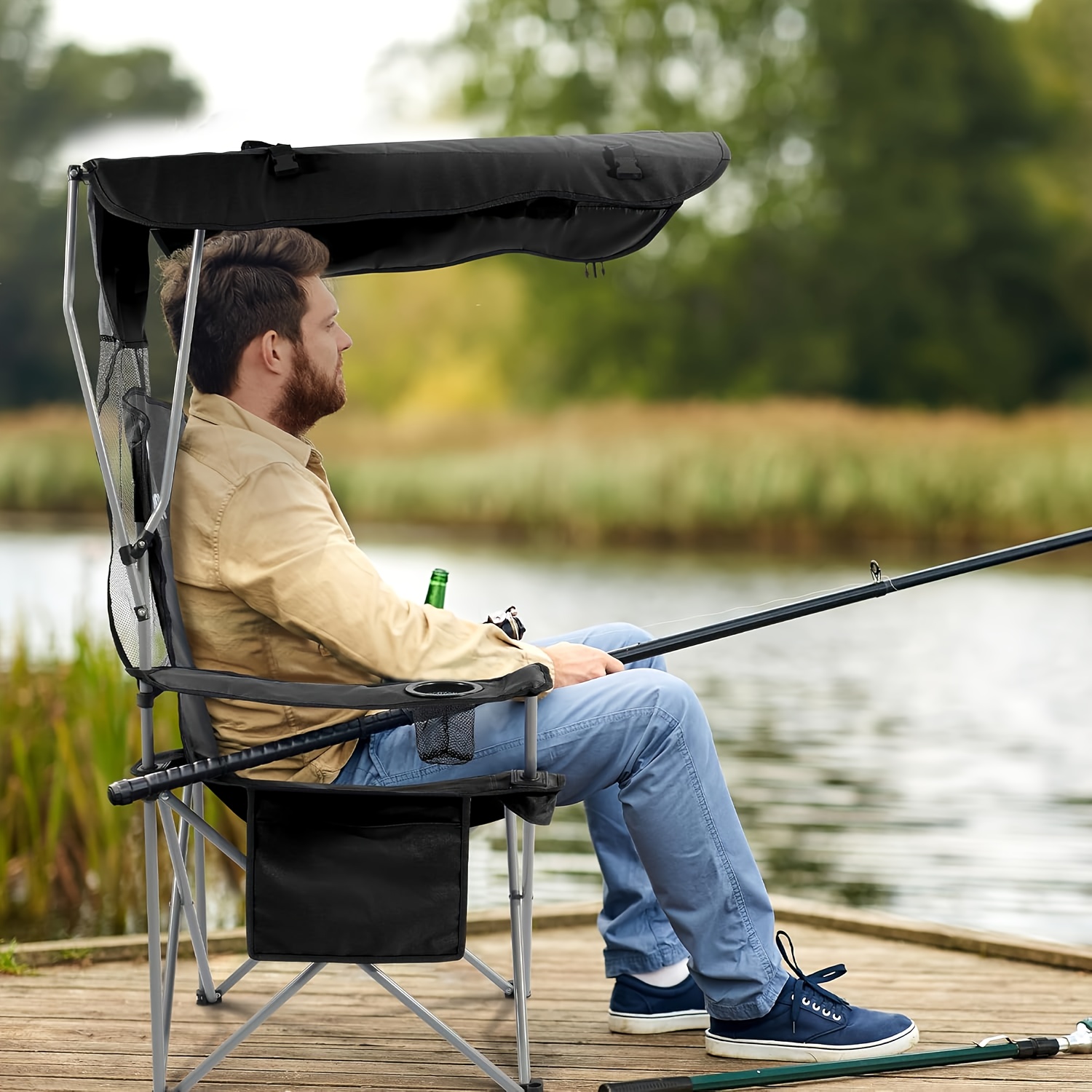 Camping Chairs, with Sunshade  - Fishing Equipment In China のレビューと価格