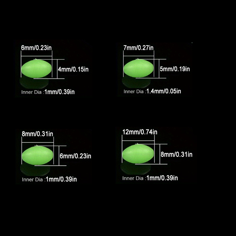 100pcs/lot Oval Night Luminous - Fishing Equipment Tackle のレビューと価格