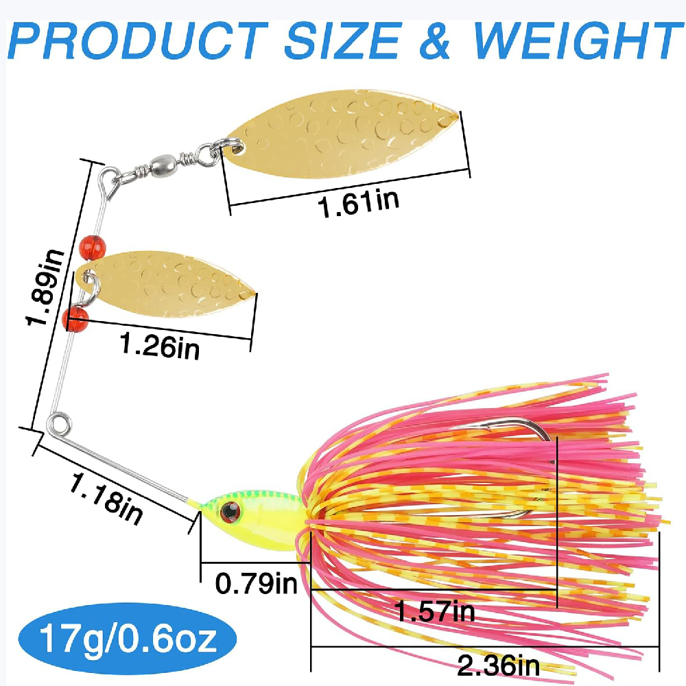 6pcs Spinnerbait Fishing Lures - Fishing Equipment Shop のレビューと価格