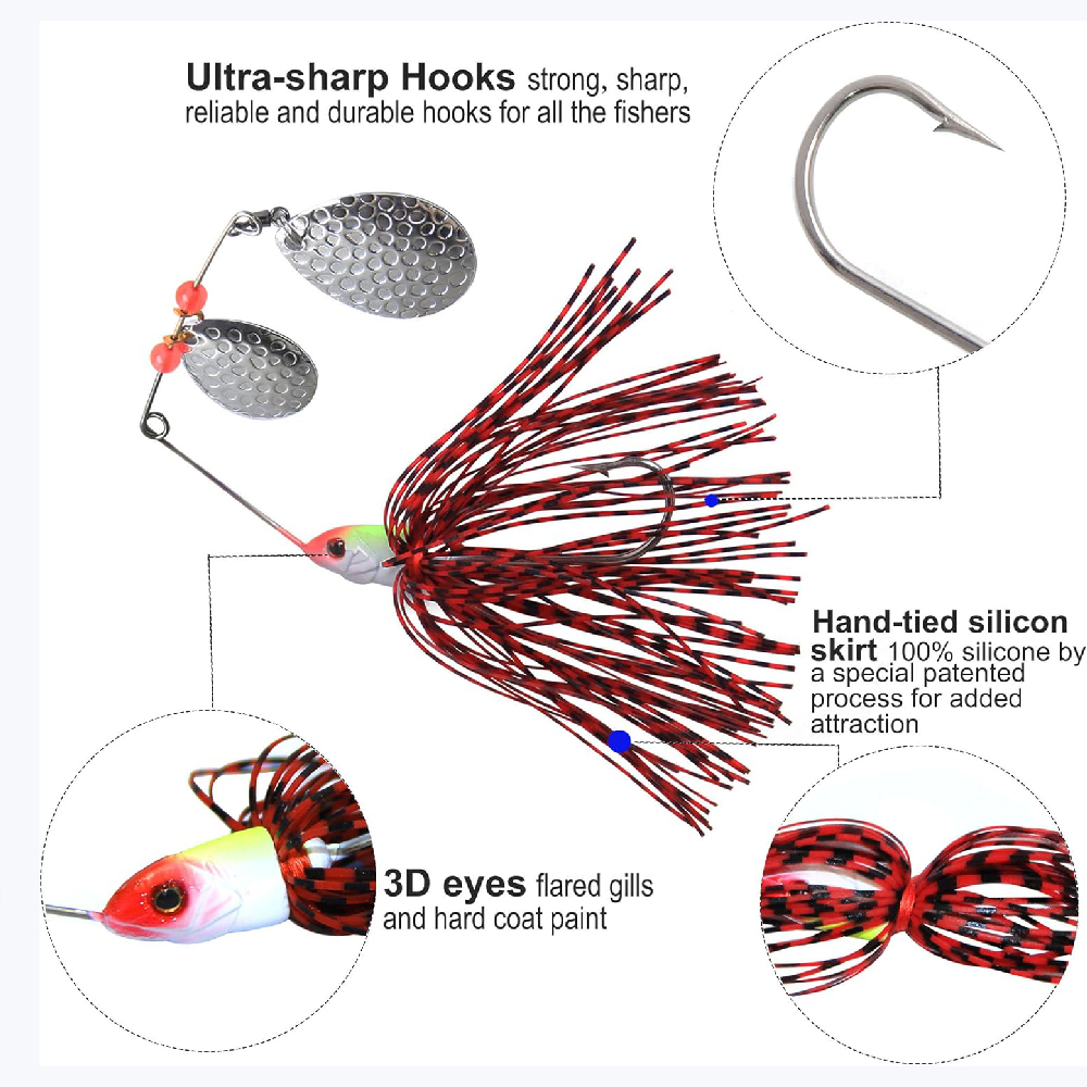 6pcs Spinnerbait Fishing Lures - Fishing Equipment Shop のレビューと価格