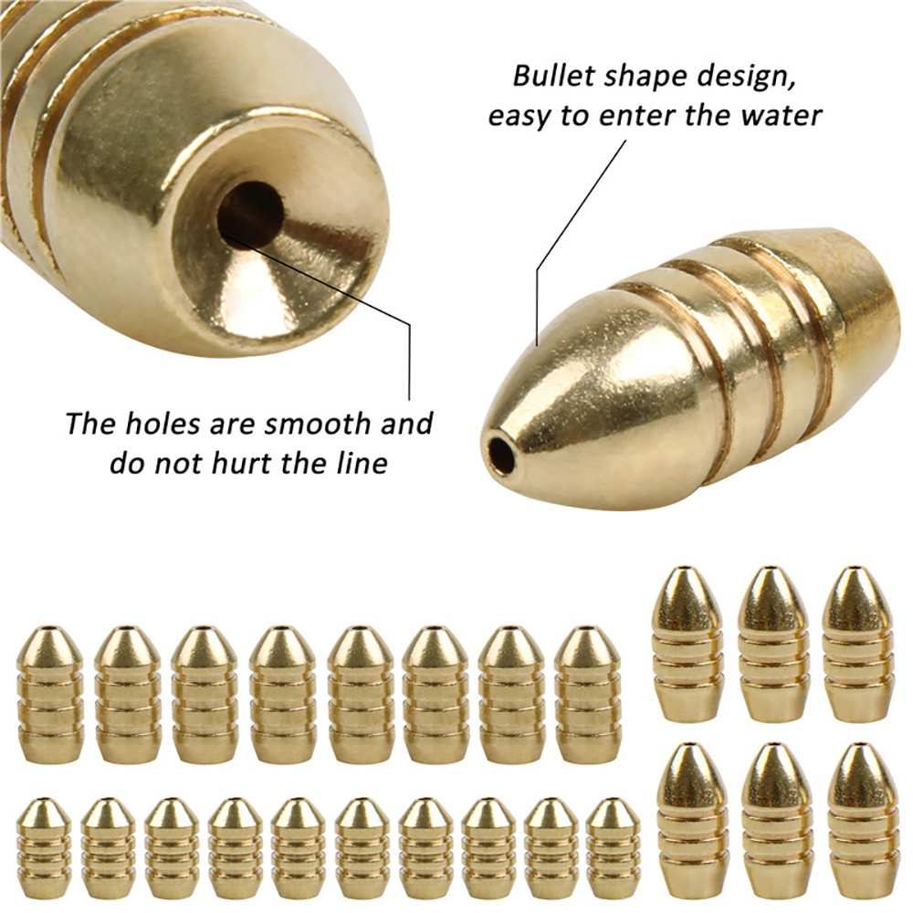 10Pcs Brass Fishing Weight Cop - Fishing Equipment Shop のレビューと価格