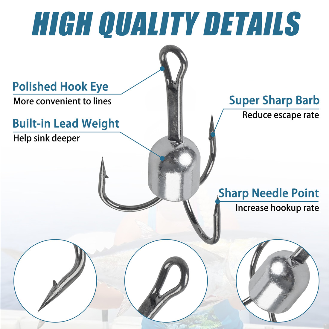 10PCS Snagging treble hooks We - Fishing Equipment Shop のレビューと価格