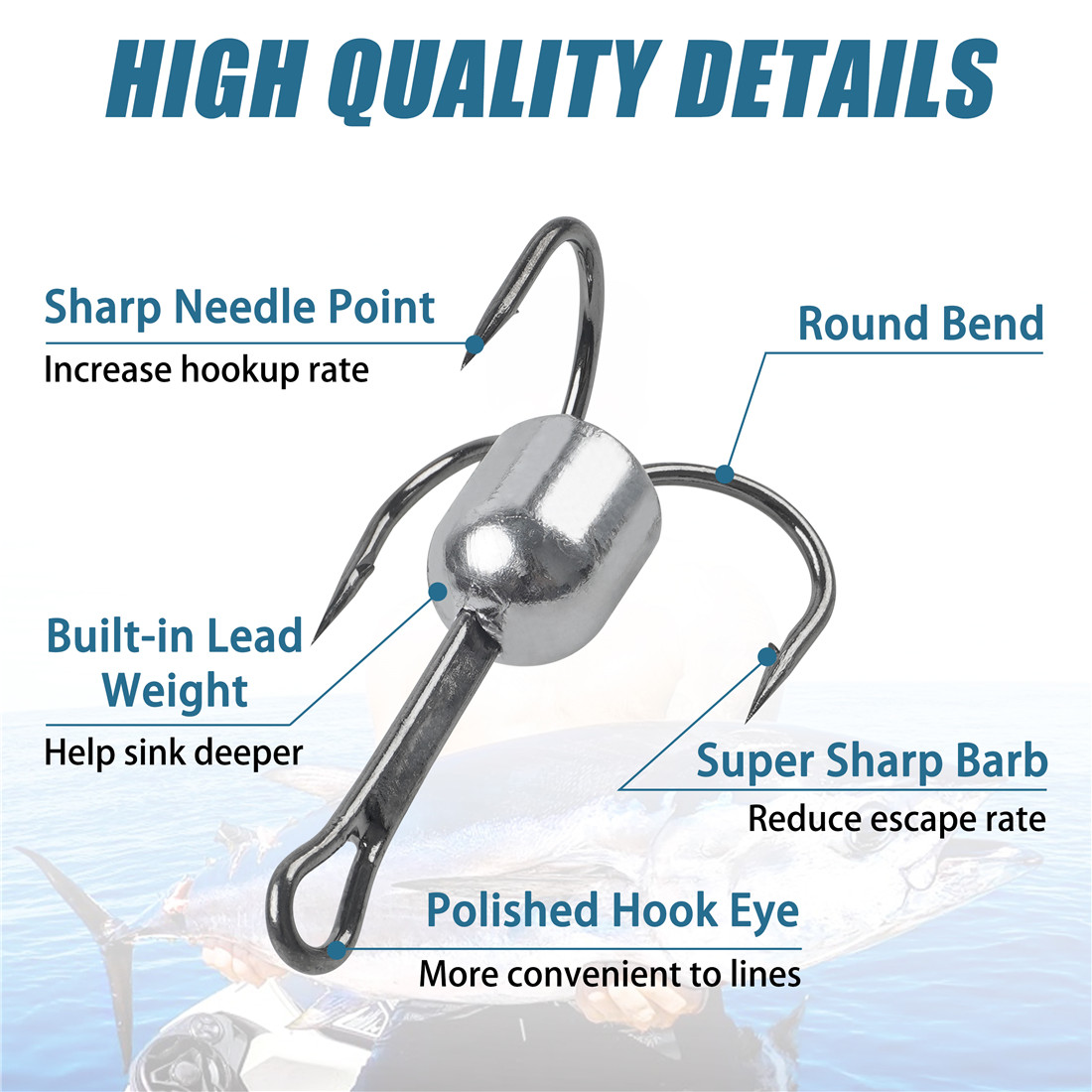 10PCS Snagging treble hooks We - Fishing Equipment Shop のレビューと価格