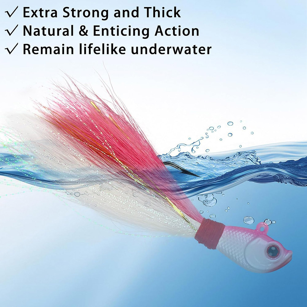 3pcs Bucktail Jigs Saltwater F - Fishing Equipment Shop のレビューと価格