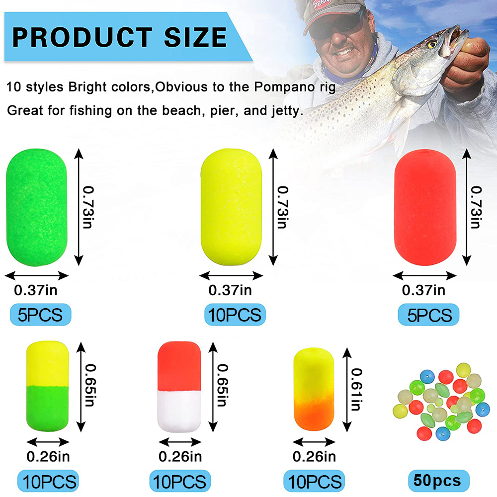 138Pcs Pompano Rigs Floats Bea - Fishing Equipment Shop のレビューと価格